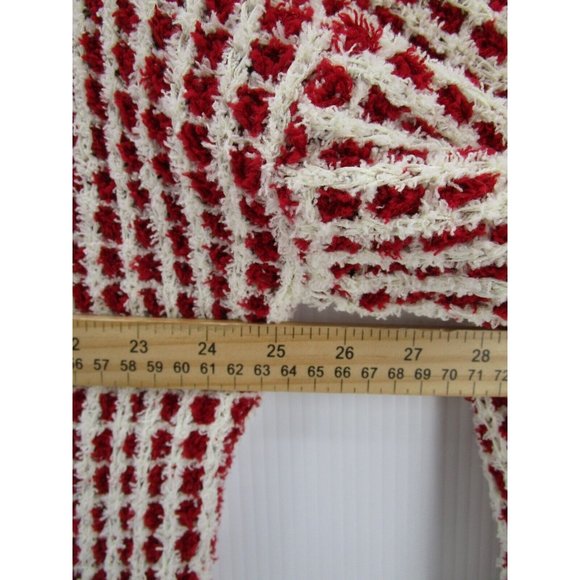 Pol Sweater Small White Open Cardigan Plaid Breathable Duster Preppy - Picture 5 of 10